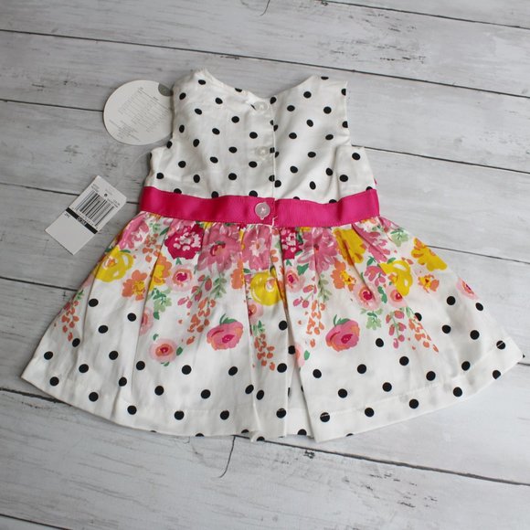 Koala Baby Vintage Girl's Dress Size 0-3 Months White Pink Floral - Picture 4 of 4